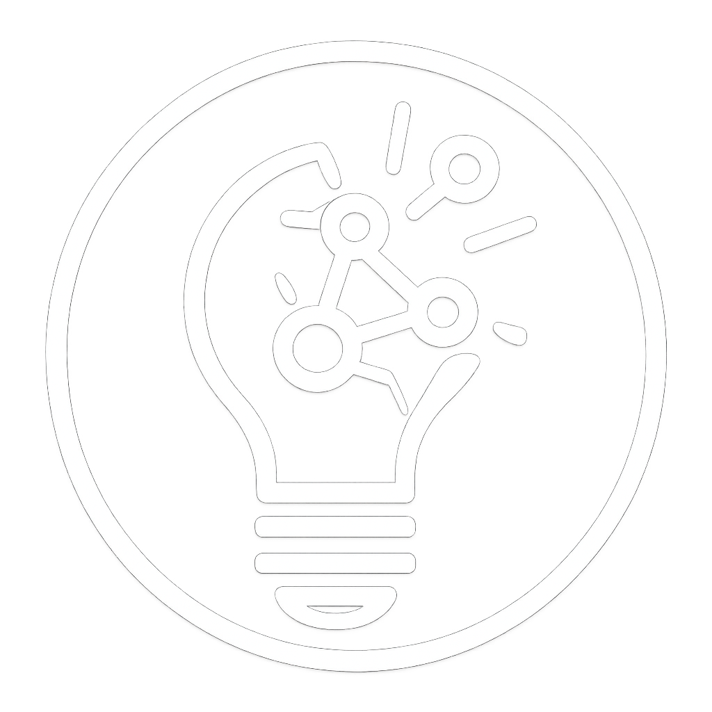 A light bulb with interconnected nodes inside, representing an idea or innovation.