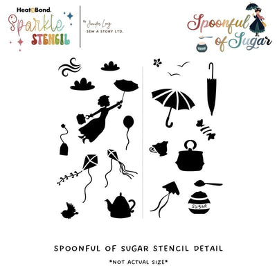thermoweb.com HeatnBond Sew a Story, LTD by Jennifer Long 6 in x 6 in Stencil- Spoonful of Sugar 19179